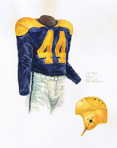 It has been said that the Rams switched to the yellow and blue scheme because too many other teams were wearing blue and red in the NFL.